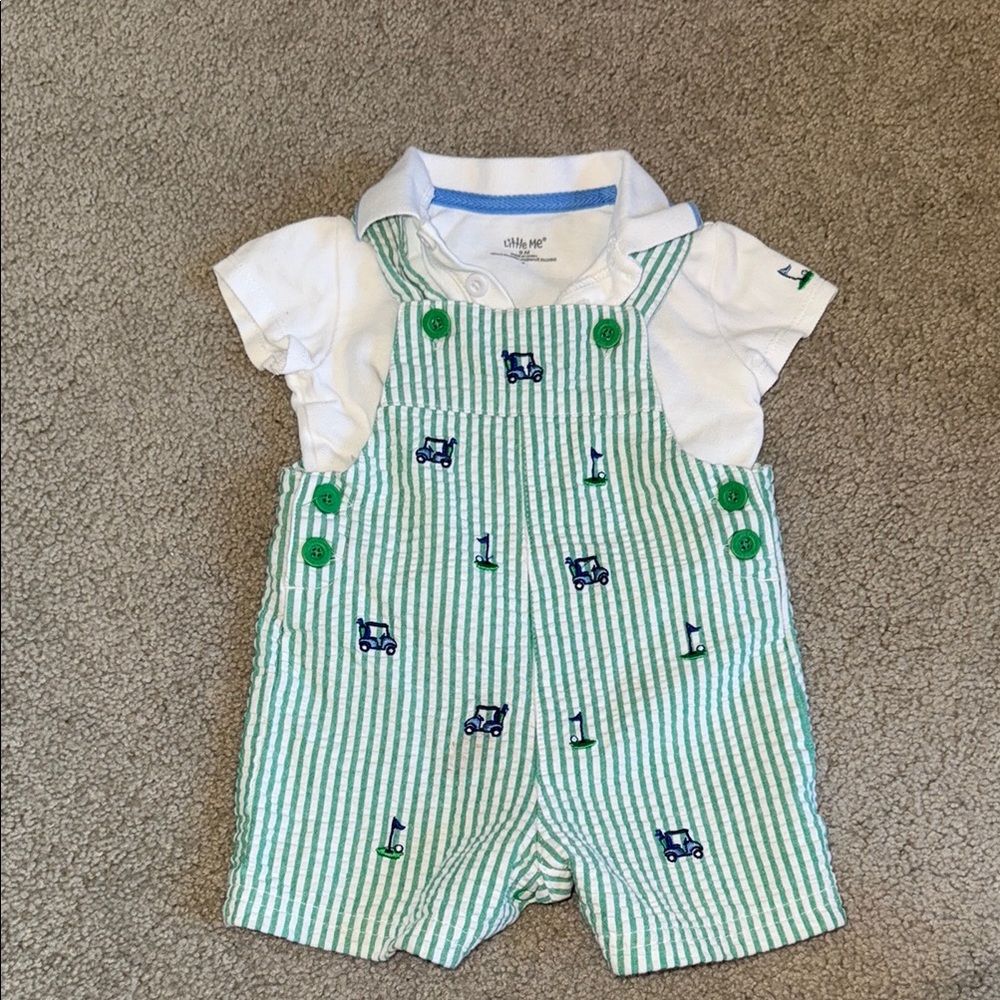 Golfing Green Shorts Overall Set with Polo! 9m